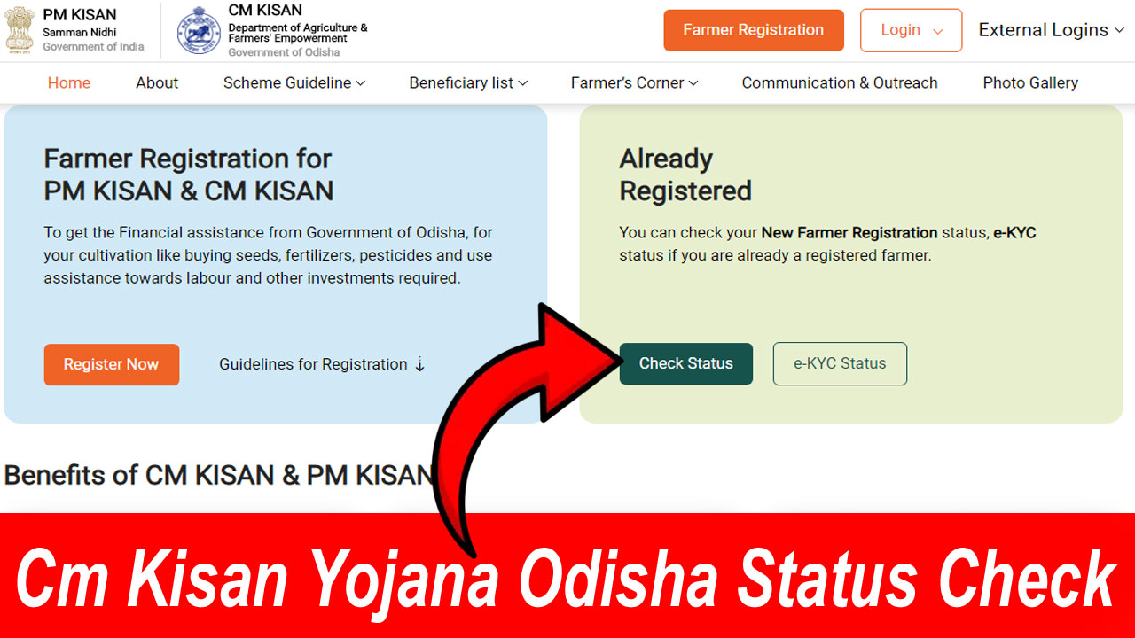 CM Kisan Yojana Odisha Status Check Online - cmkisan.odisha.gov.in Status Check alt=