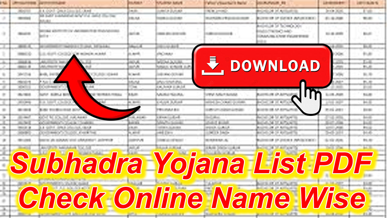 Subhadra Yojana Merit List PDF - Subhadra Yojana List Check Online Name Wise alt=